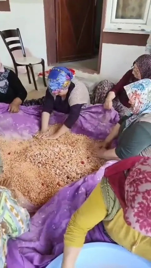 Sinop’ta kadınlar imece usulü tarhana yapımına başladı
