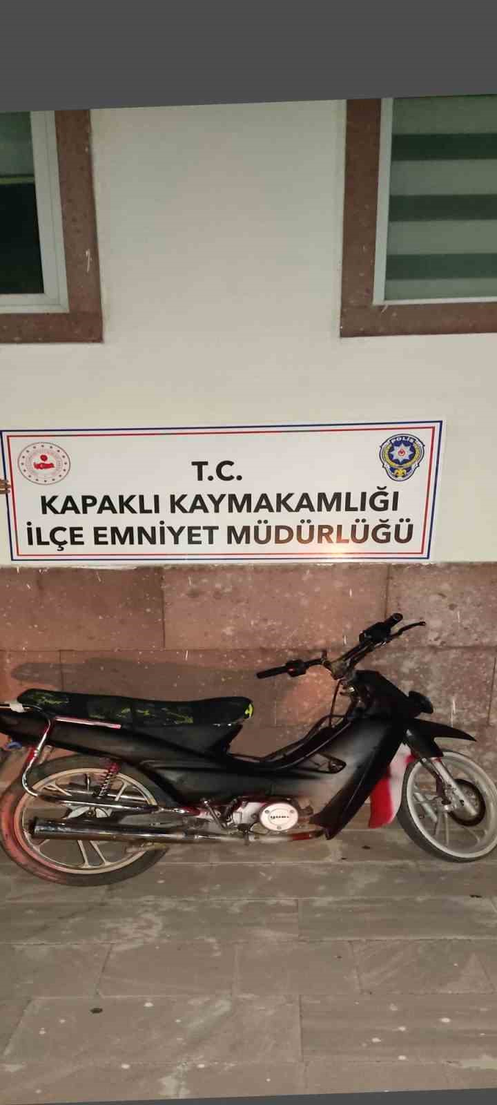 Çalınan motosiklet bulundu, şüpheli tutuklandı