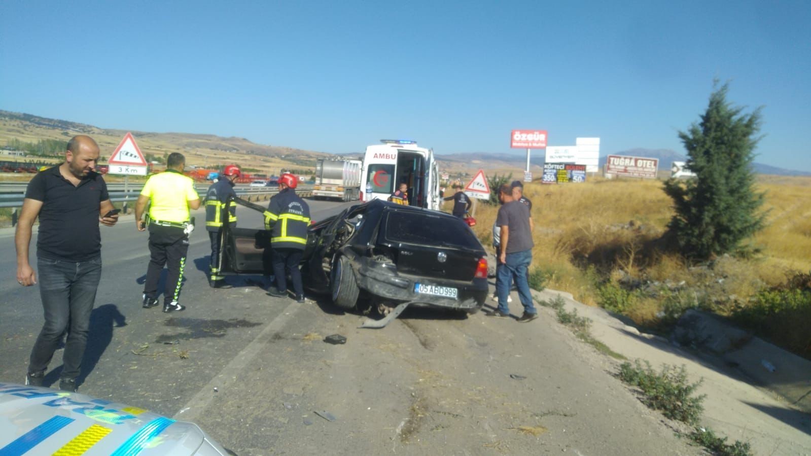 Merzifon’da otomobil takla attı: 1 yaralı