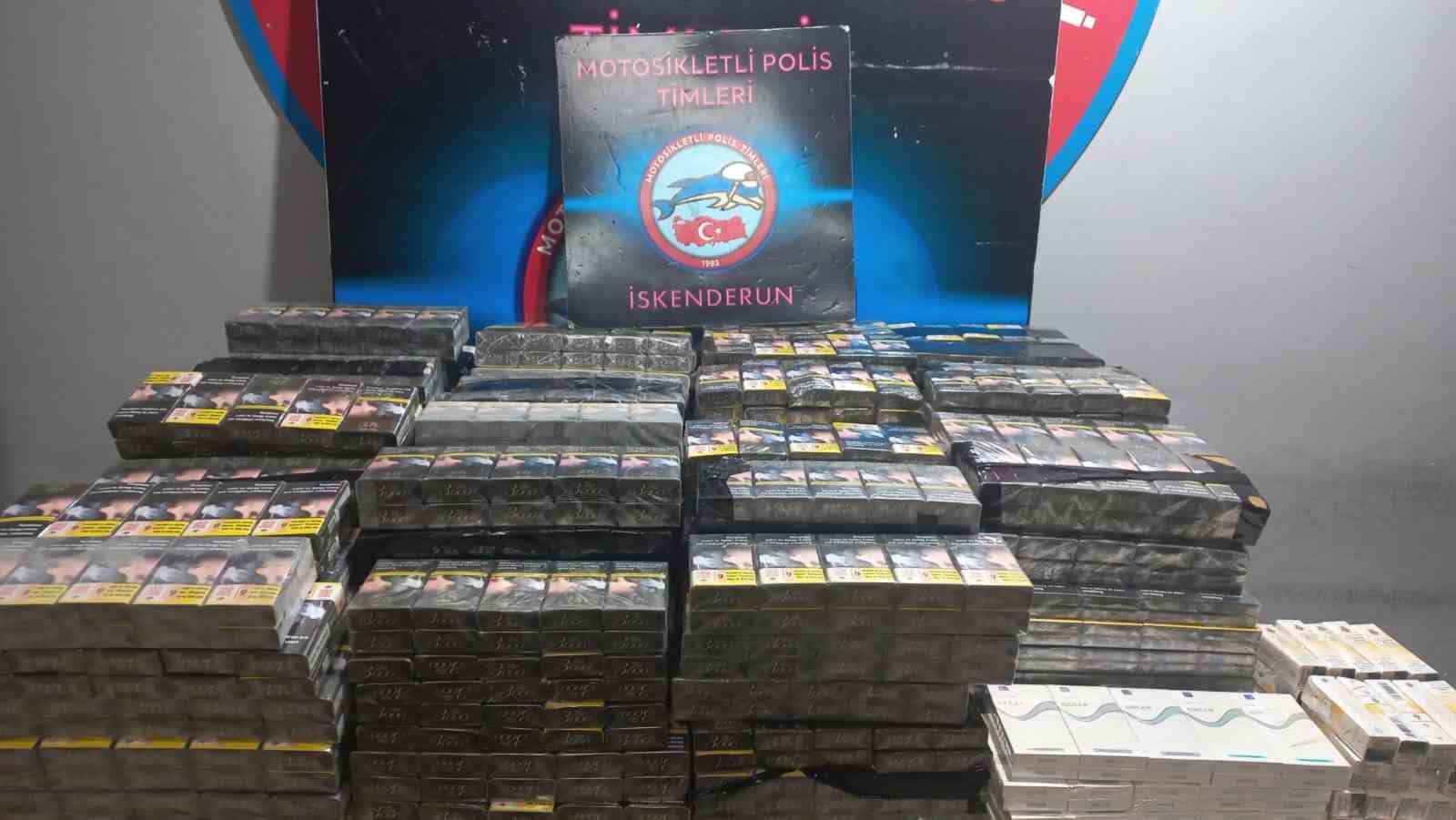 İskenderun’da 2 bin 950 paket kaçağı sigara yakalandı