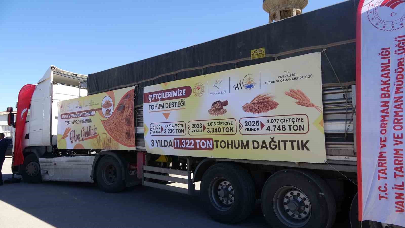 Van&rsquo;da tarıma destek: 3 yılda 11 bin 322 ton tohum dağıtıldı
