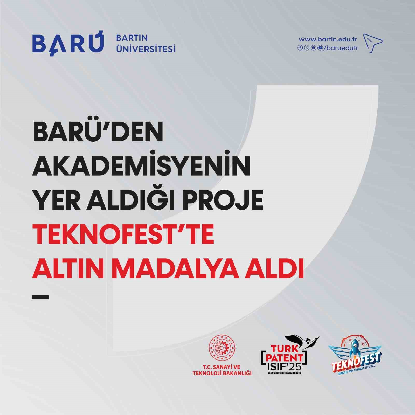 BARÜ’den akademisyenin yer aldığı proje TEKNOFEST’te altın madalya aldı