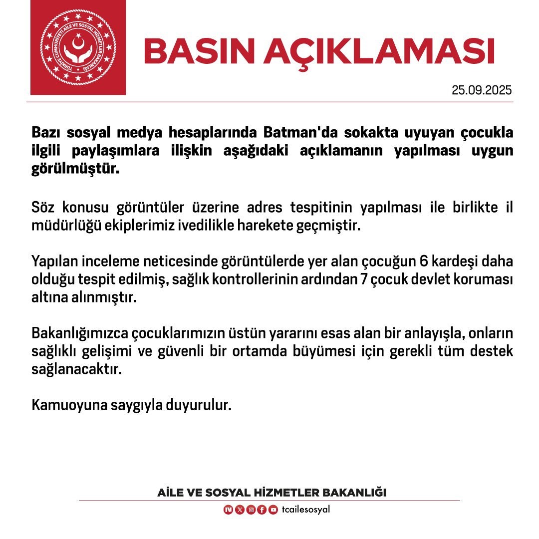 Batman’da sokakta uyuyan çocuk ve 6 kardeşi devlet koruması altına alındı