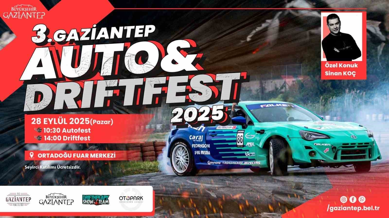 Gaziantep’te Auto ve Drift Fest 2025 heyecanı başlıyor
