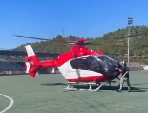 Sinop’ta ambulans helikopter yeni doğan bebek için havalandı