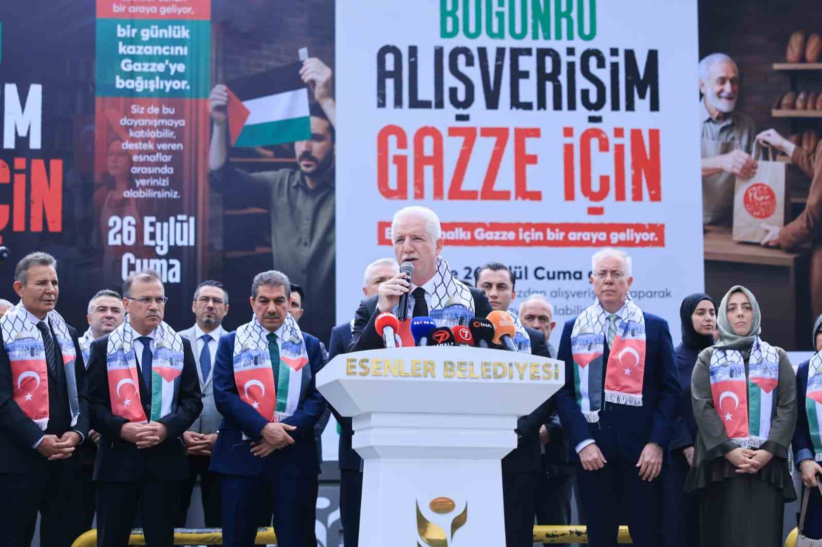 Esenlerli esnaf ve vatandaşlardan Gazze dayanışması