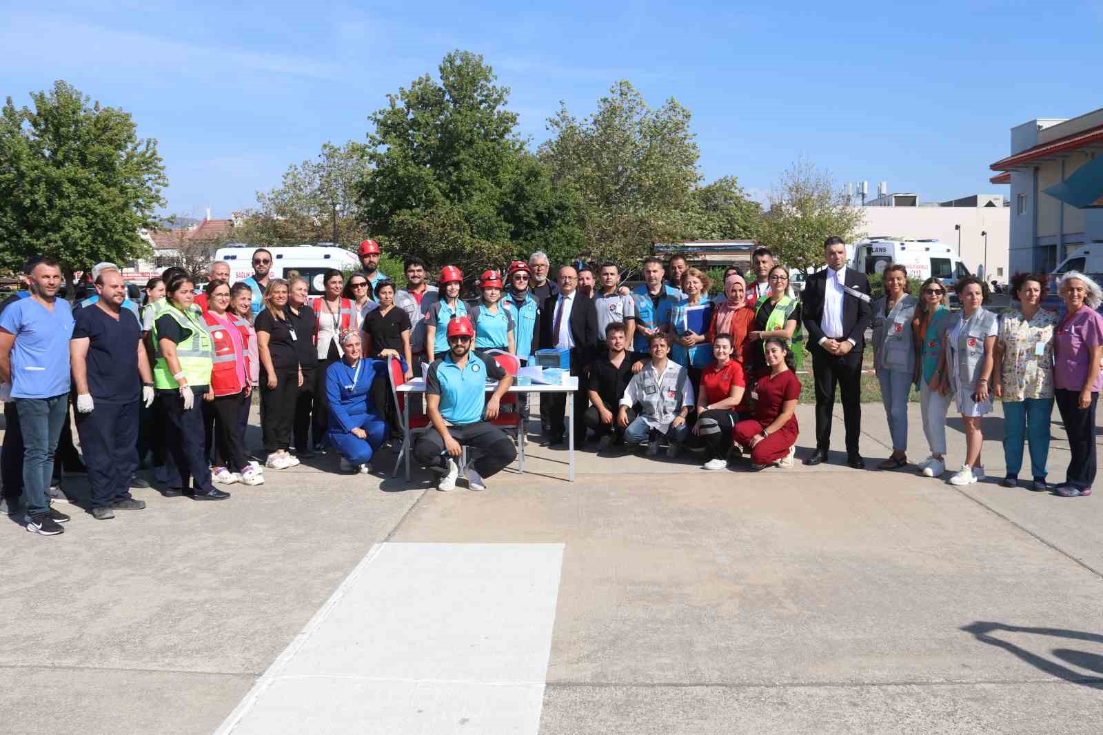 Fethiye Devlet Hastanesi’nde Afet Tatbikatı gerçeğini aratmadı