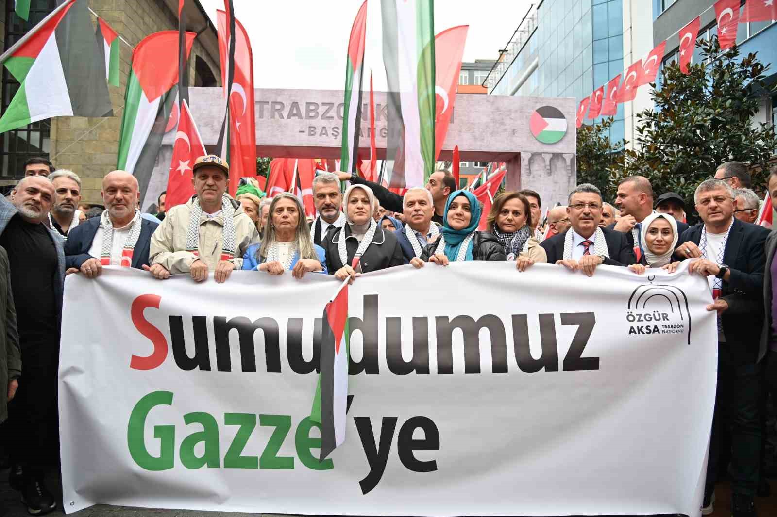 Trabzon Gazze için yürüdü, binlerce kişi tek yürek oldu