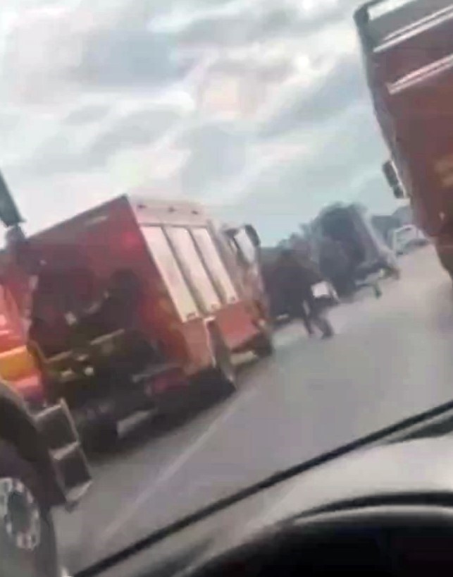 D-100’de kontrolden çıkan kamyonet bariyerlere çarptı: 2 yaralı

