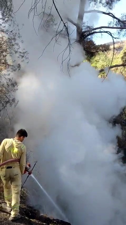 Yangından g&uuml;nler sonra tutuşmaların yaşandığı orman sahasında ekipler tedbiri elden bırakmıyor
