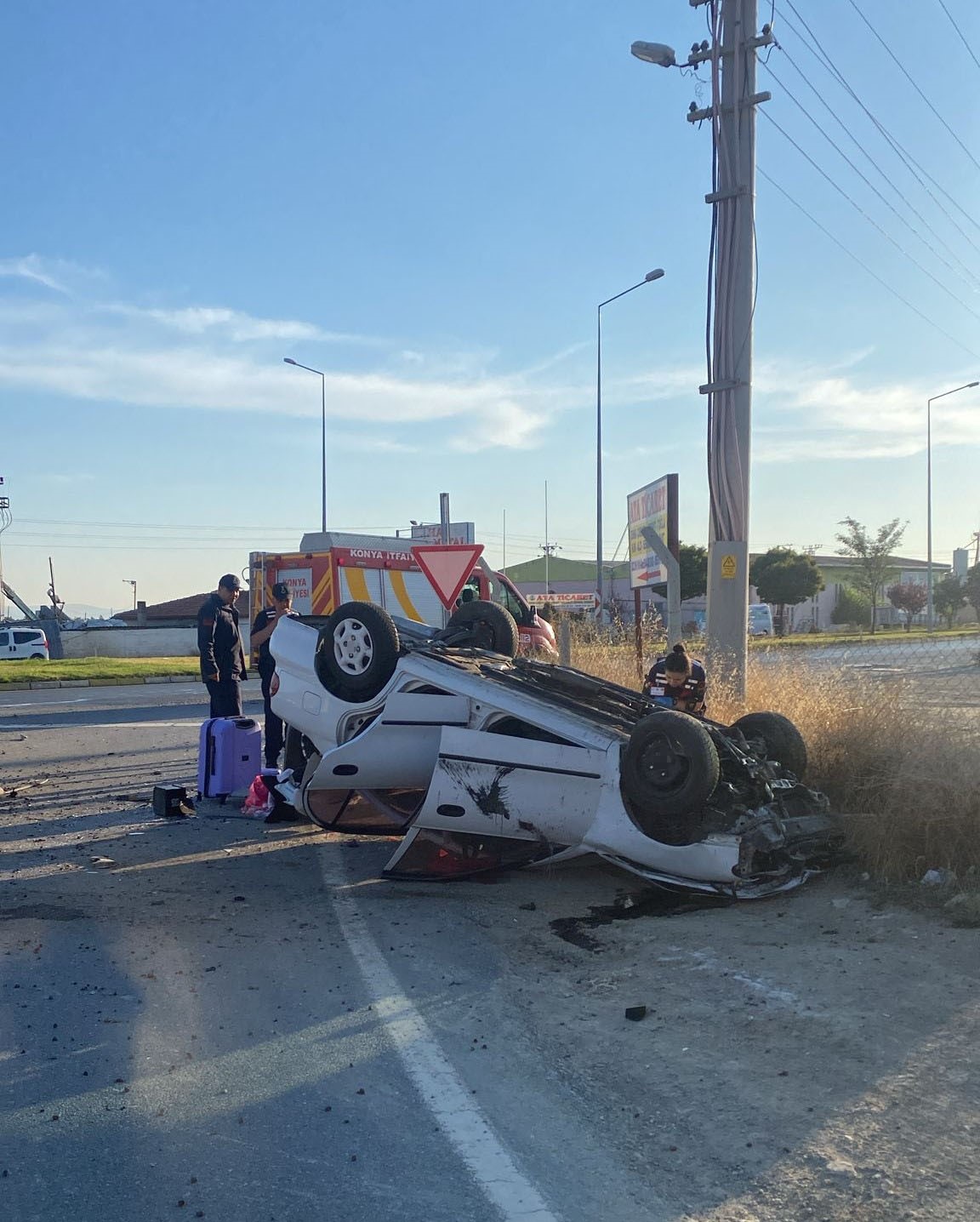 Konya’da otomobil takla attı: 5 yaralı