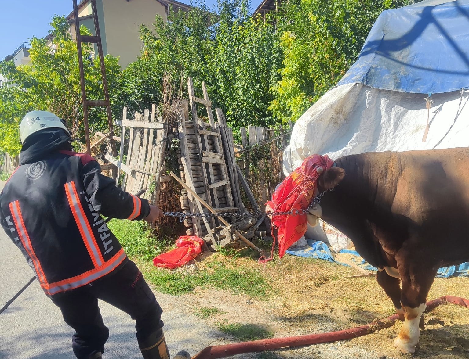 Malatya&rsquo;da korkutan ahır yangını
