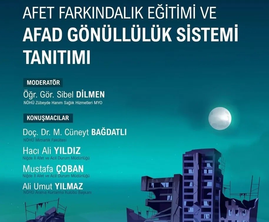 NÖHÜ’de afet farkındalık paneli düzenlenecek