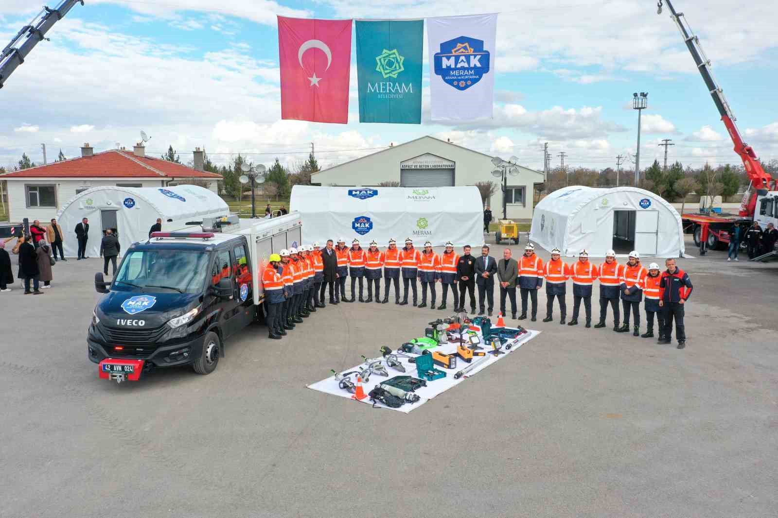 Meram Arama Kurtarma ekibi eğitimde