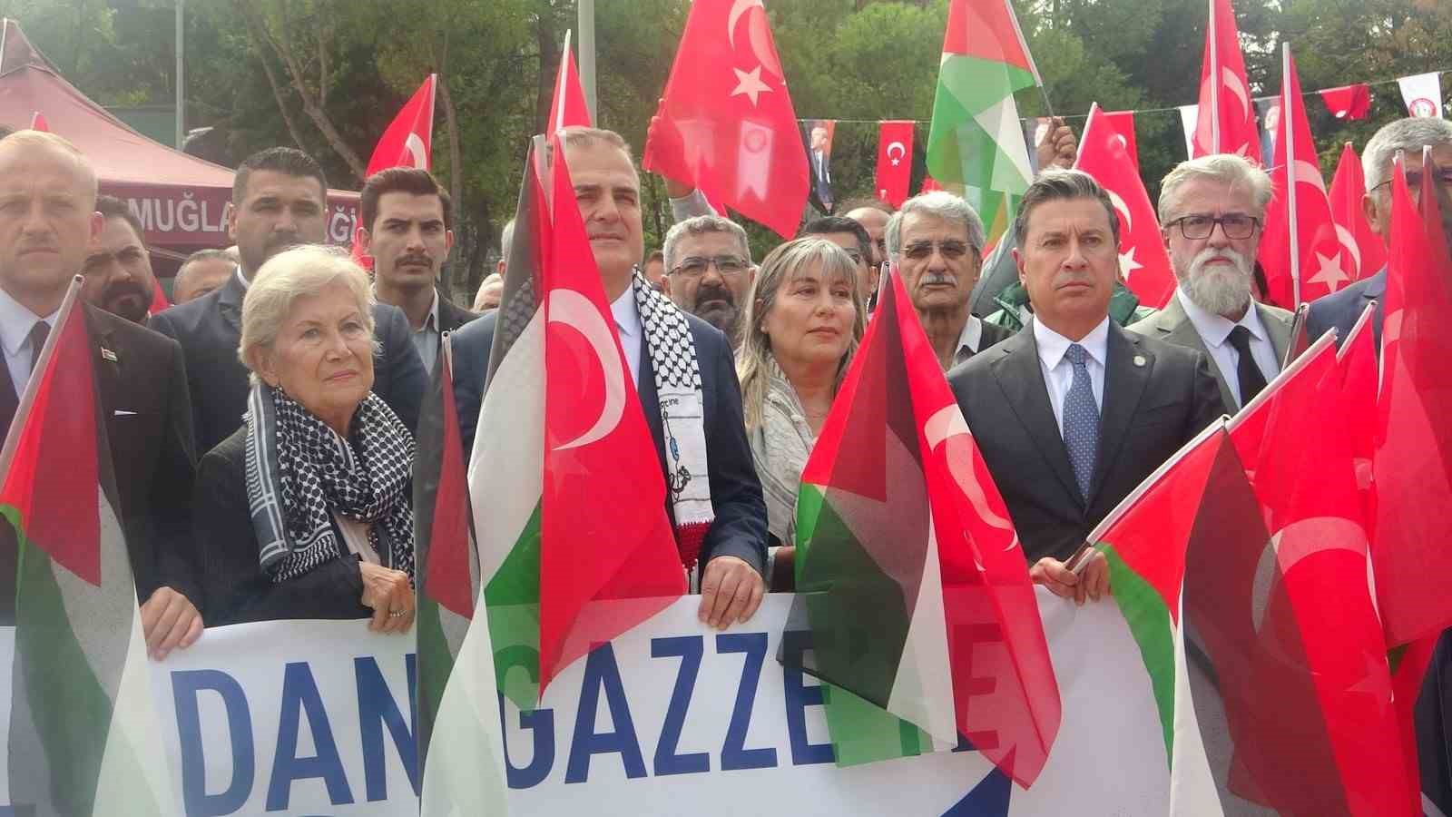 Muğla’da Gazze için Sumud Filosu’na destek mitingi