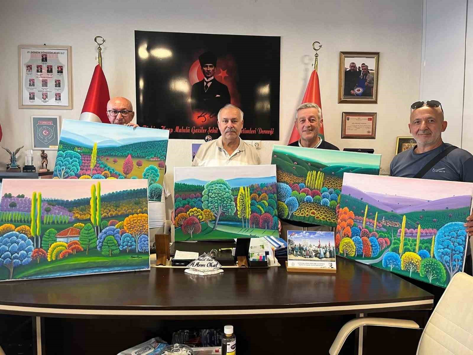 Kütahya’da ressam Hasan Kara’dan anlamlı bağış