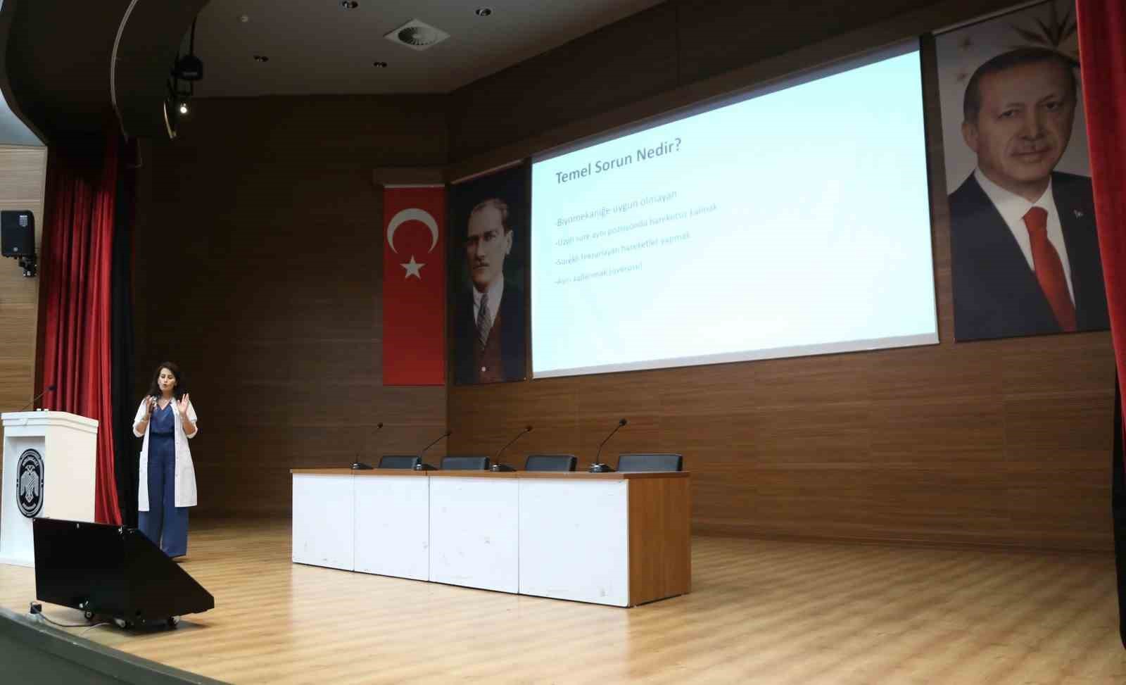 Melikgazi’de duruş bozuklukları ve ofis egzersizleri eğitimi verildi