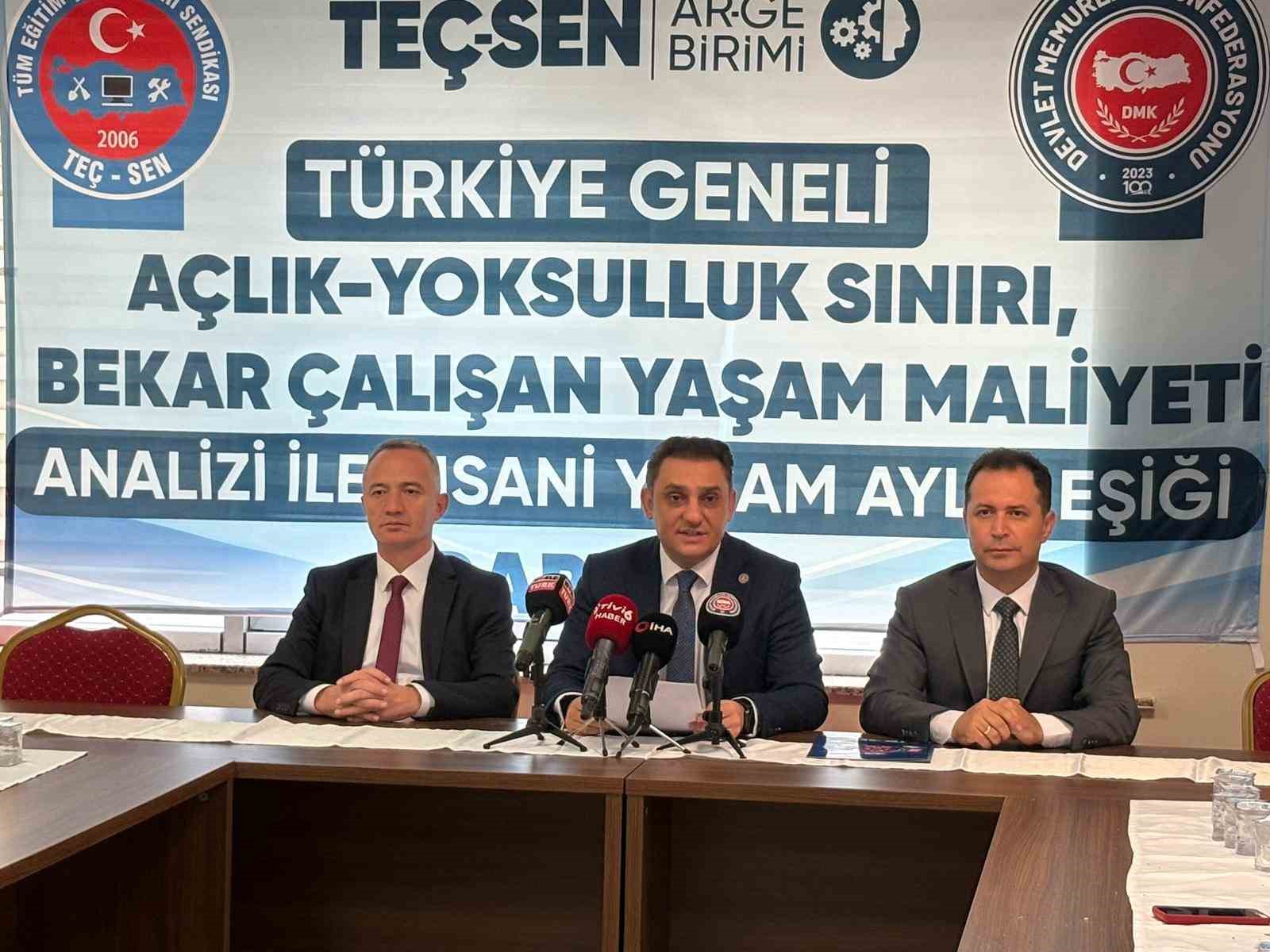 Devlet Memurları Konfederasyonuna bağlı TEÇSEN açlık sınırı araştırmasını açıkladı