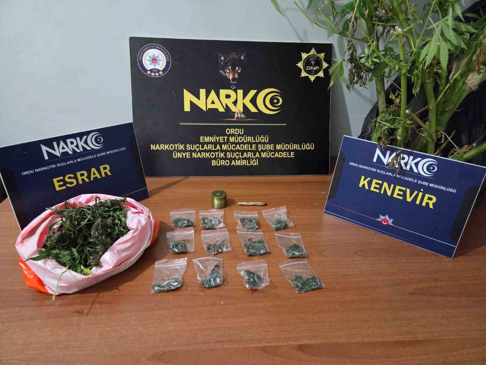 Ordu’da uyuşturucu operasyonlarında 2 tutuklama