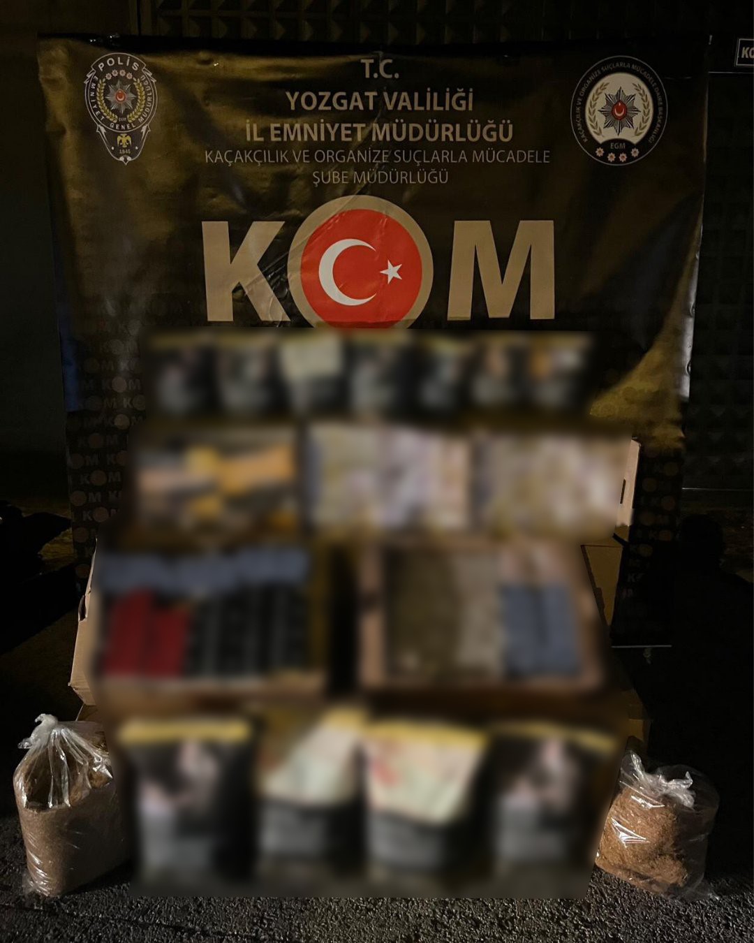 Yozgat’ta 103 bin makaron ele geçirildi