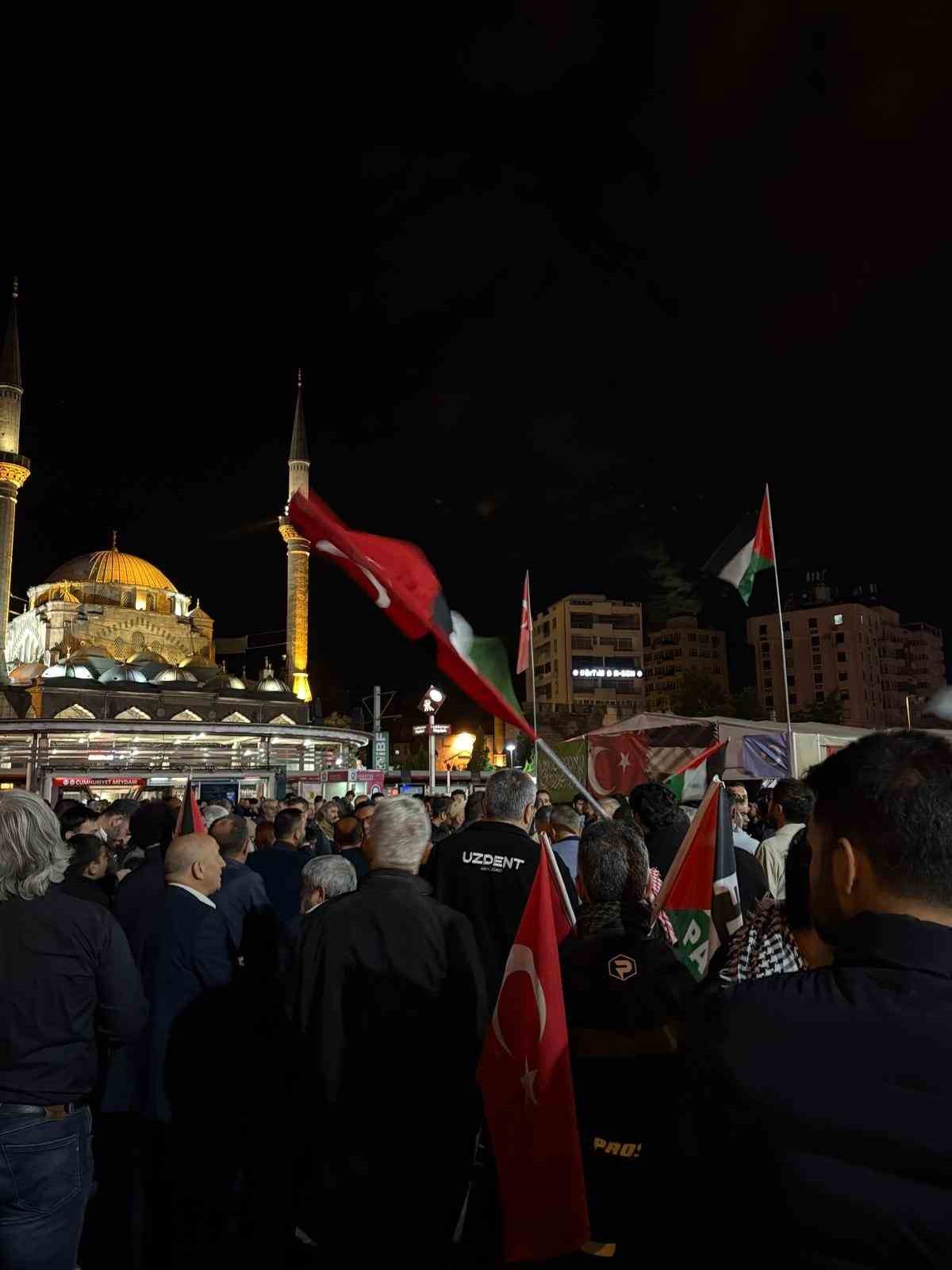 Kayseri&rsquo;de İsrail&rsquo;in Sumud Filosu&rsquo;na m&uuml;dahalesine tepki
