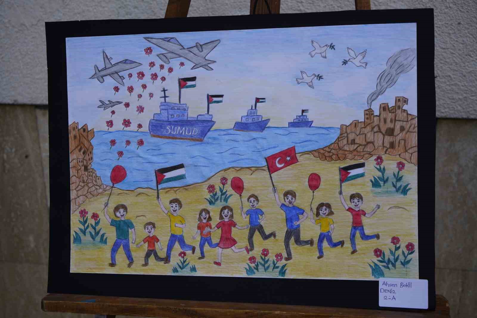 Gümüşhaneli miniklerden Sumud Filosu’na destek