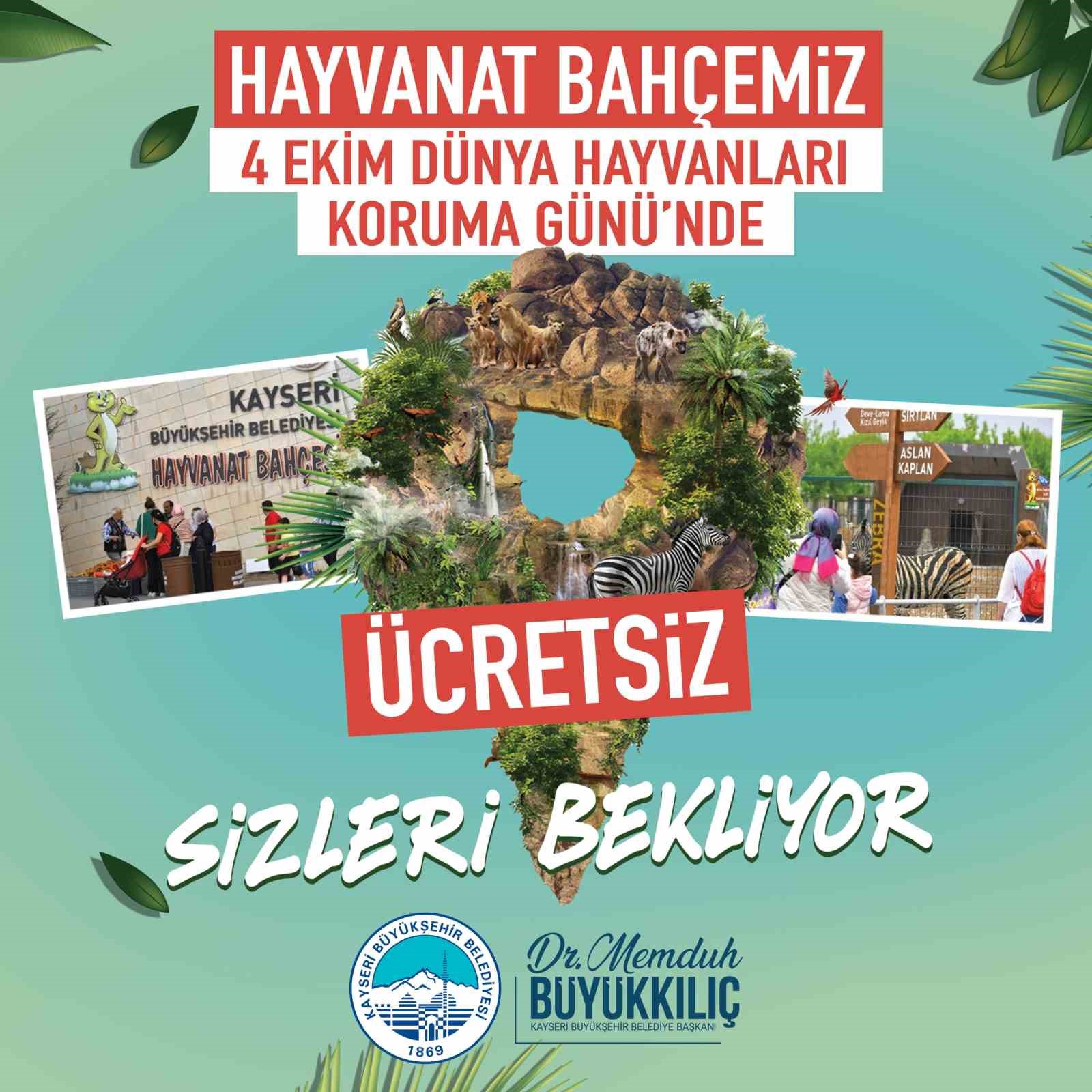 Başkan Büyükkılıç’tan anlamlı jest: Hayvanat bahçesi ücretsiz