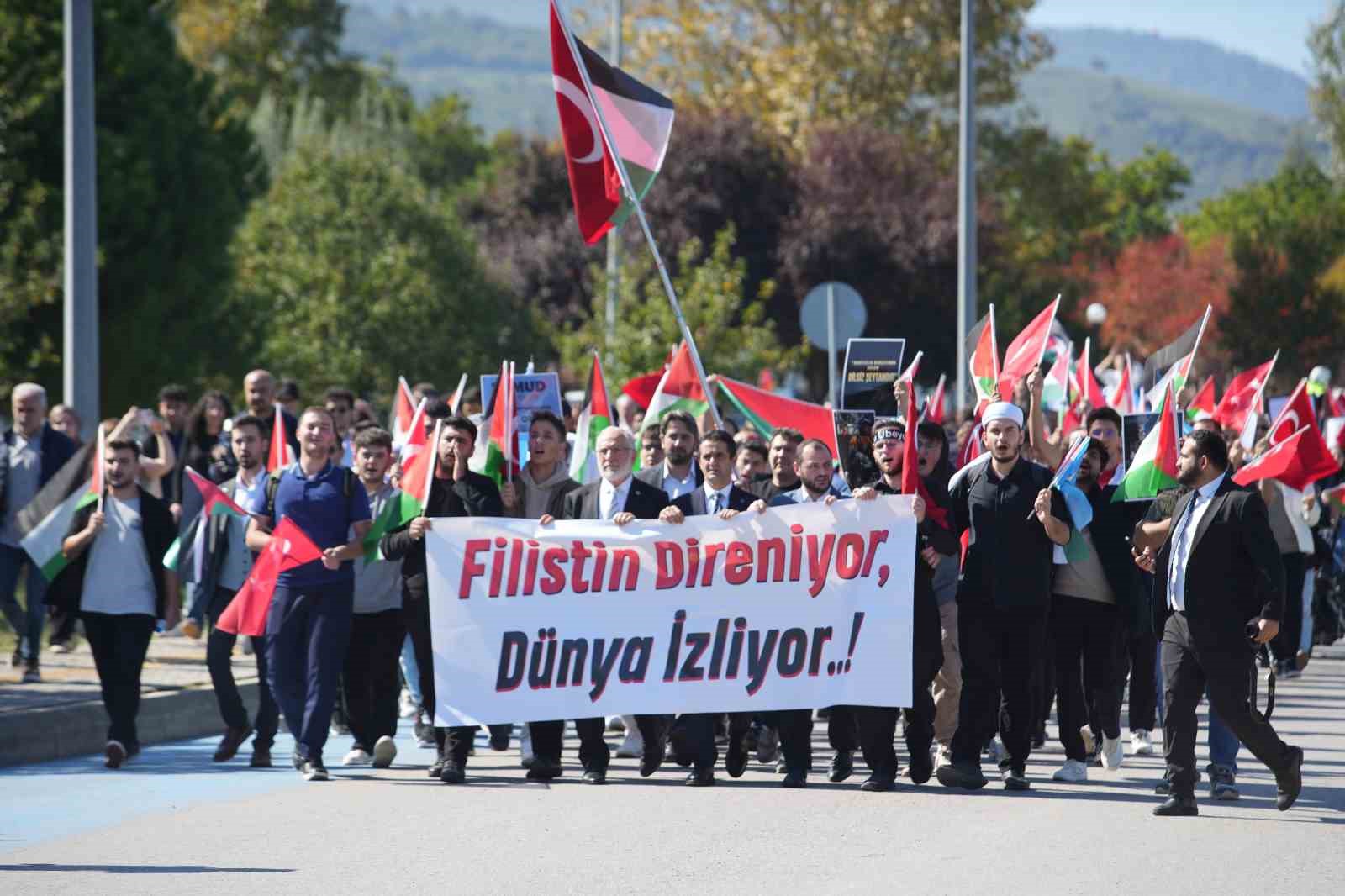 OMÜ’de Sumud Filosu’na destek yürüyüşü: "Artık yeter"