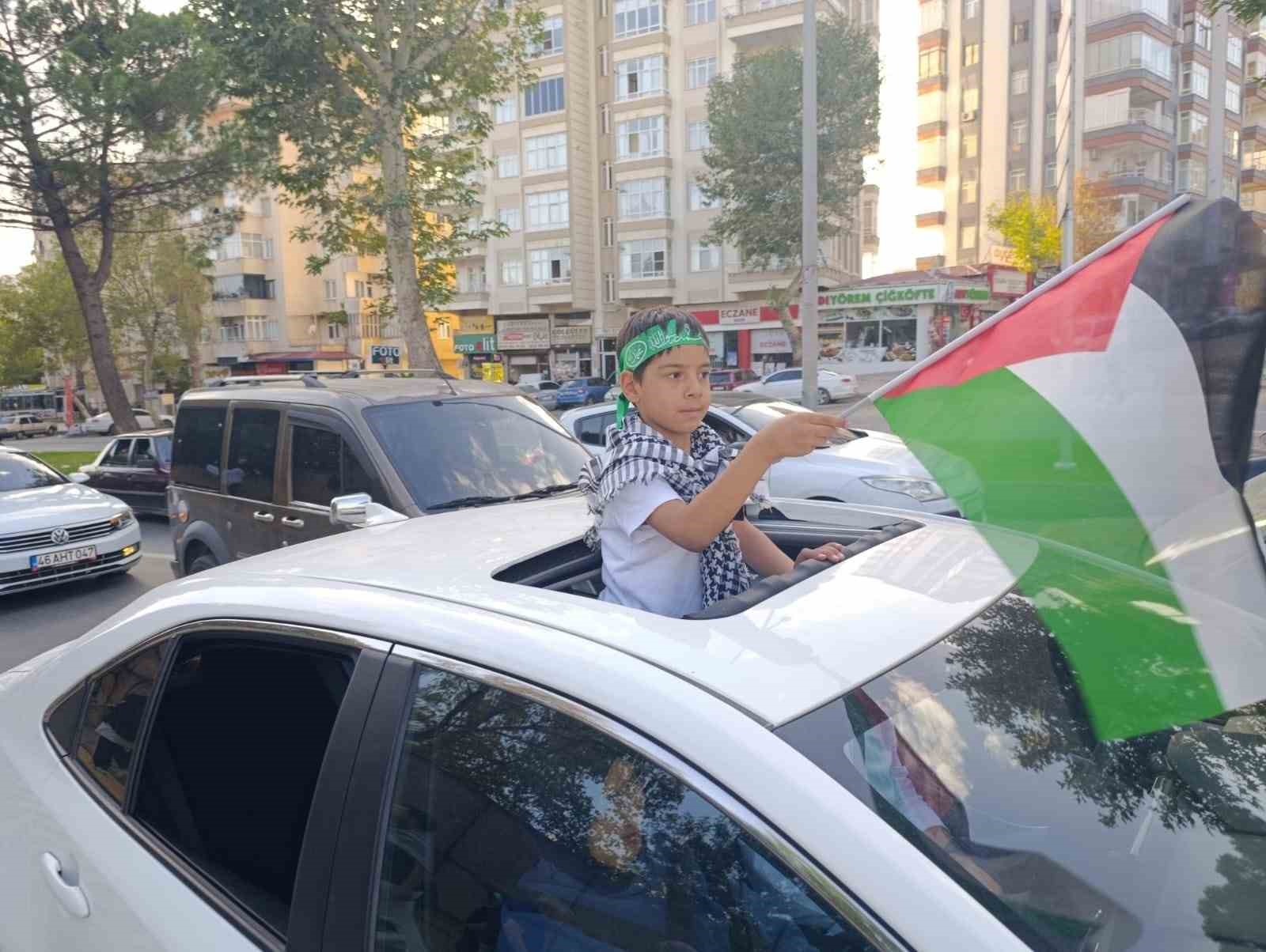 Kahramanmaraş’ta Filistin’e destek konvoyu