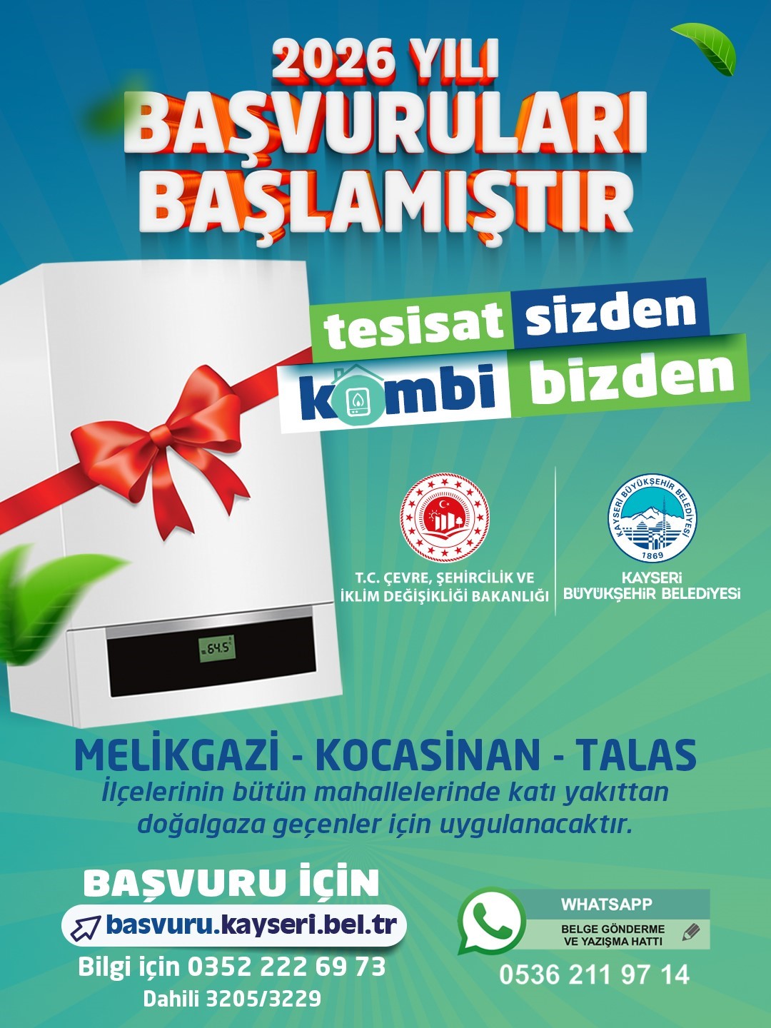 ’Tesisat sizden kombi bizden’ başvuruları başladı