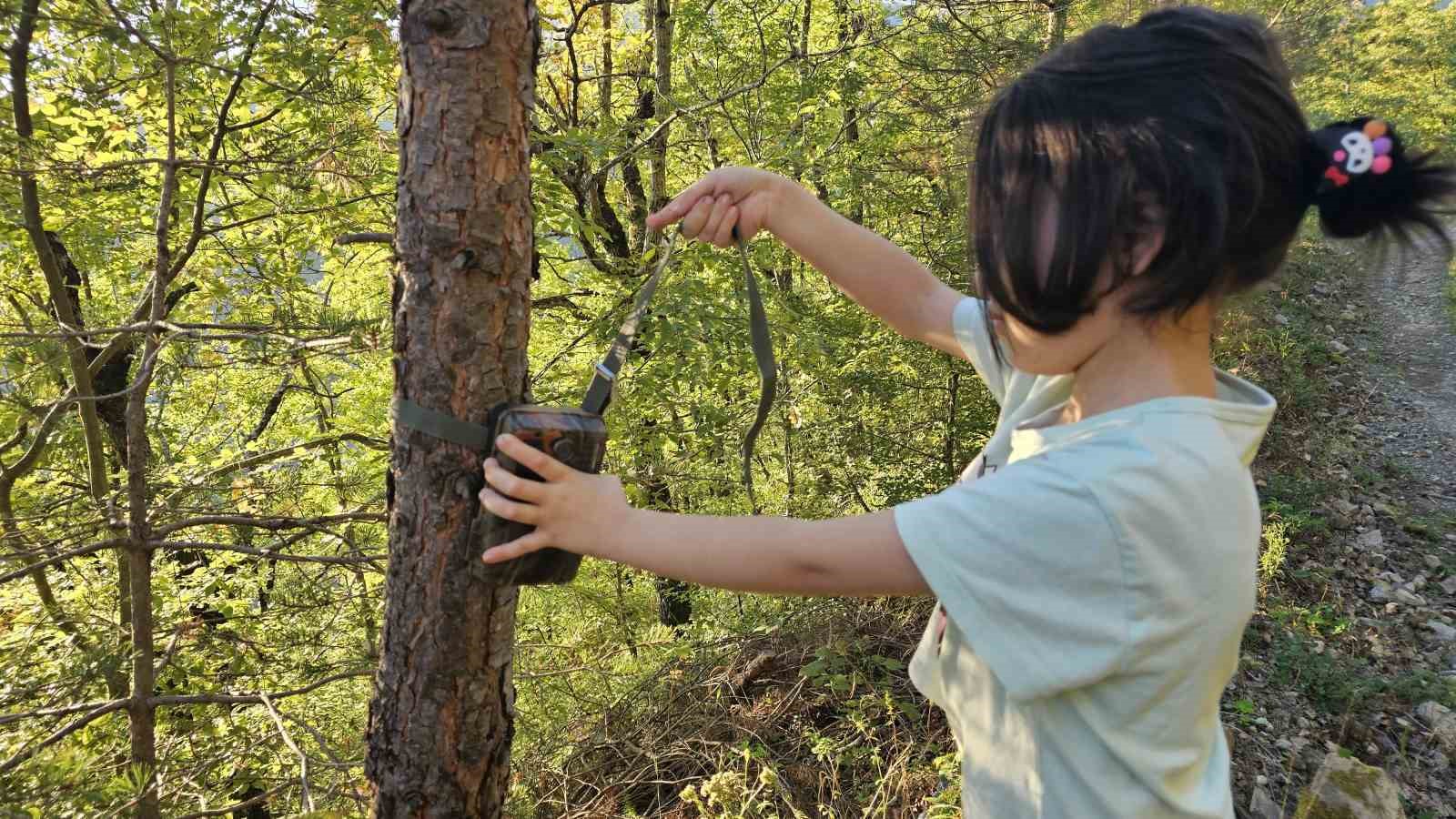 5 yaşındaki Bensu, fotokapanla yaban hayatını görüntülüyor