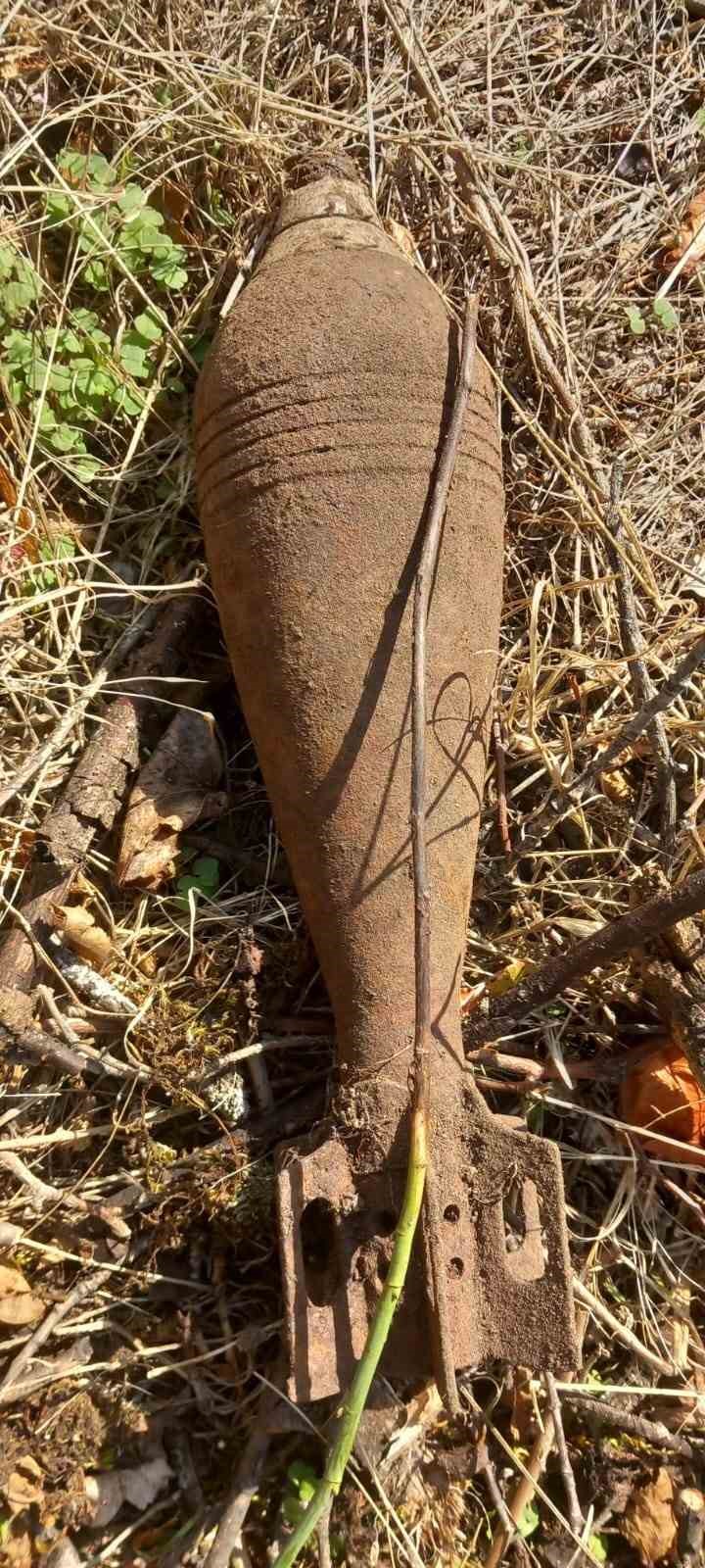 Gümüşhane’de 1. Dünya Savaşı’ndan kalma patlamamış havan mermisi bulundu
