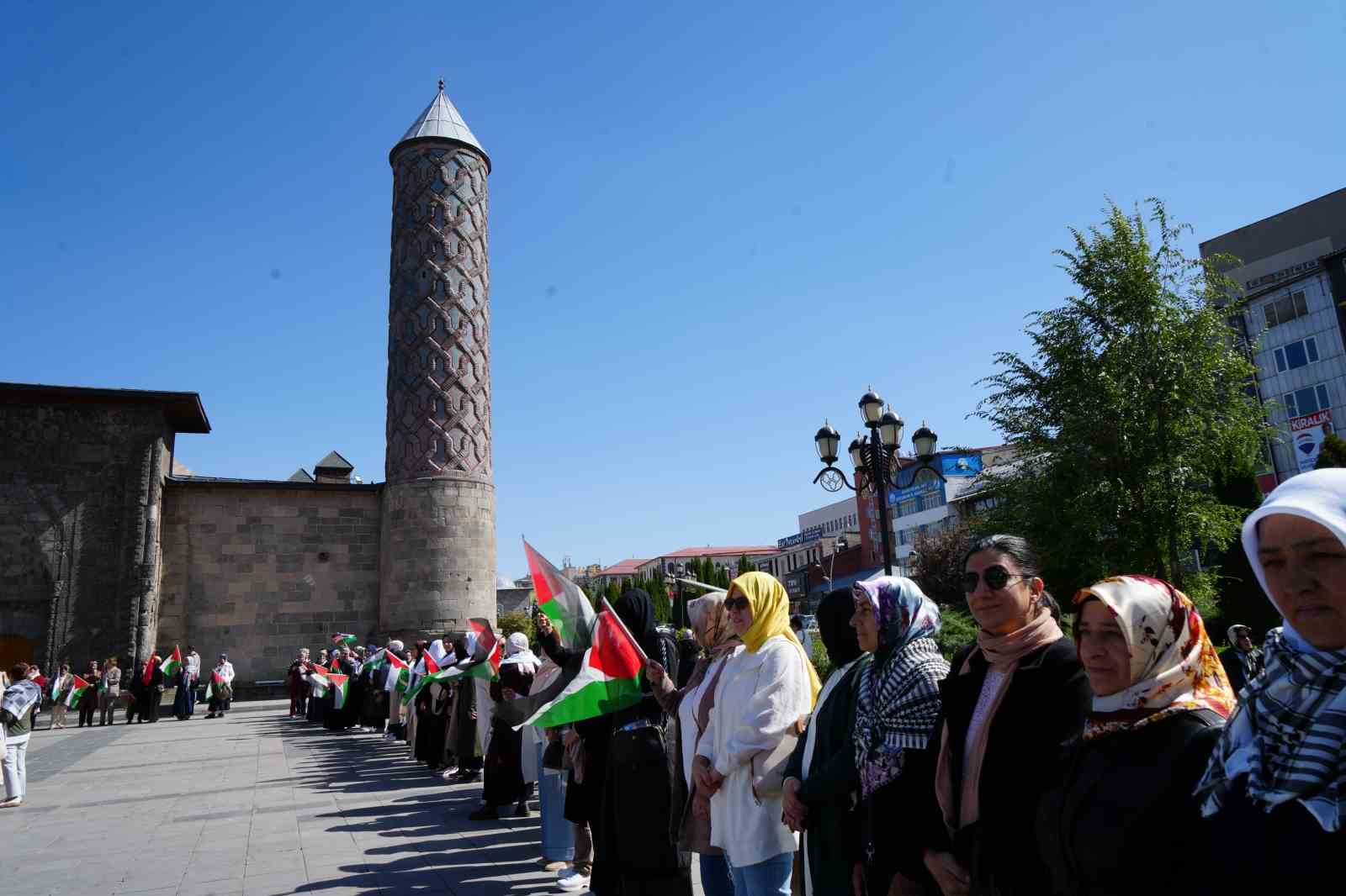 Erzurumlu kadınlardan Gazze&rsquo;ye destek
