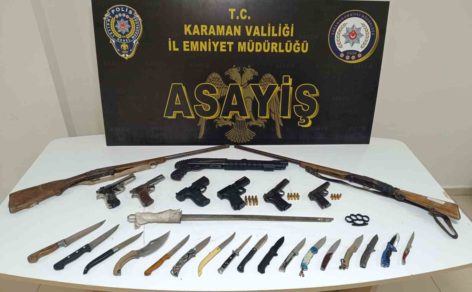 Karaman’da asayiş uygulamalarında 4 tutuklama