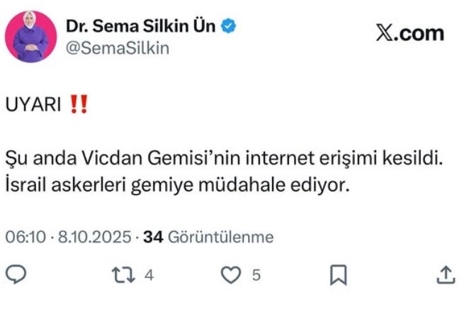 İsrail askerleri Milletvekili Ün’ün de bulunduğu Vicdan gemisine müdahale etti