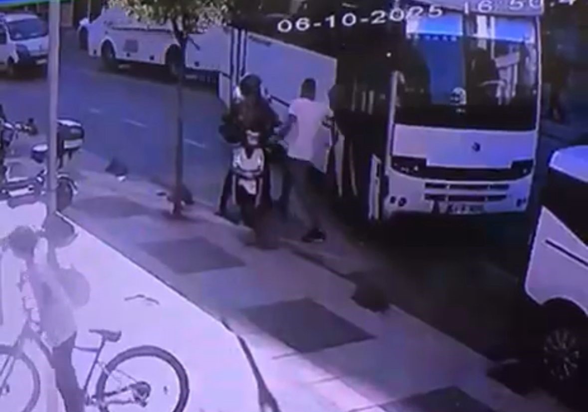 Trafik magandası kuryeye dehşeti yaşattı

