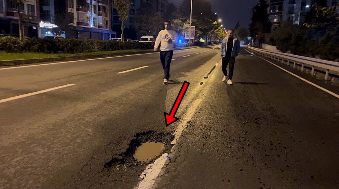 Tekirdağ’da sürücü çukurdan kaçarken başka çukura daldı: "Çok kötüydü, çok korktuk"