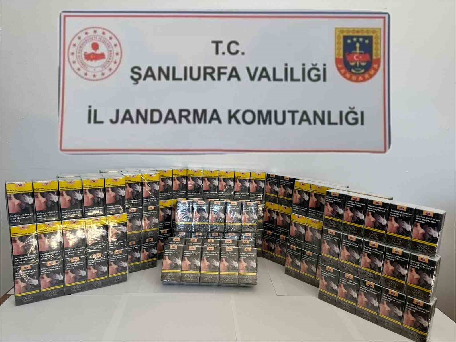 Şanlıurfa’da bin 496 paket gümrük kaçağı sigara ele geçirildi