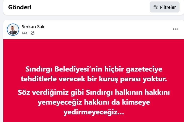 Sındırgı Belediye Başkanı Sak&rsquo;a gazetecilerden b&uuml;y&uuml;k tepki

