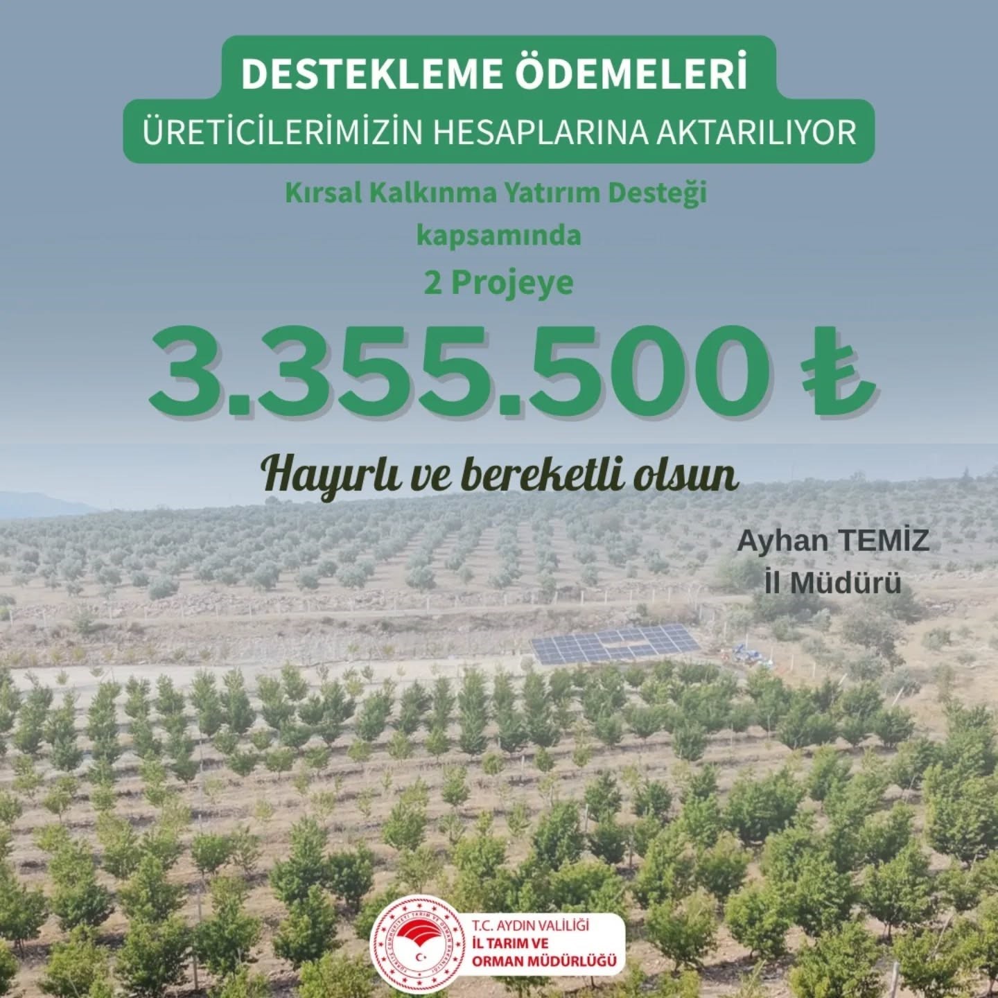 Aydın’da kırsal kalkınmaya 3 milyon TL destek