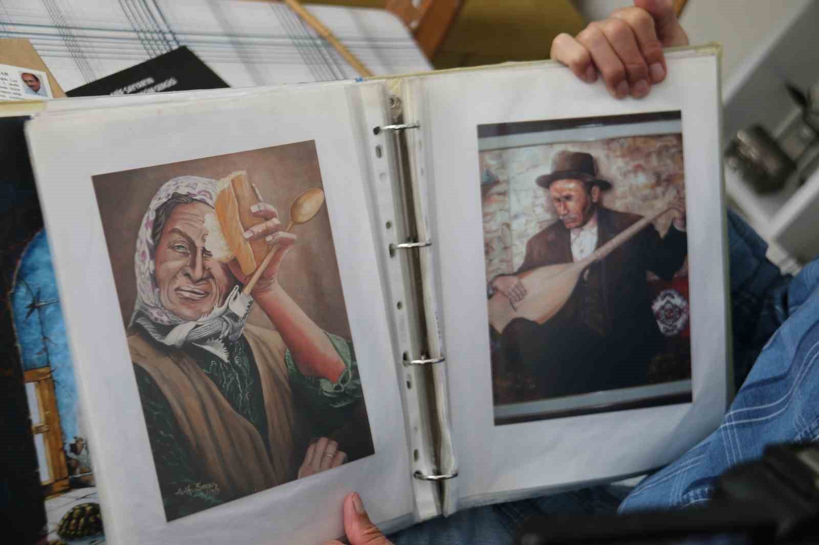 Demir yollarından emekli oldu, hi&ccedil; bitmeyen tren sevgisini yaptığı tablolarda yaşatıyor
