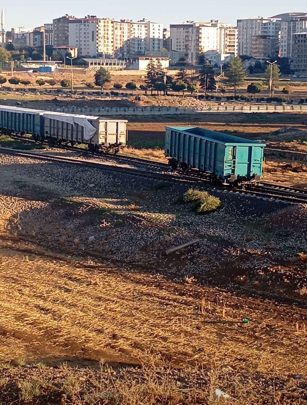 Kurtalan’da tren vagonu raydan çıktı
