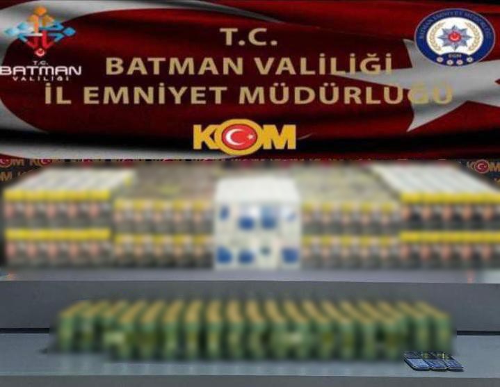 Batman’da minibüste çok sayıda kaçak ürün ele geçirildi