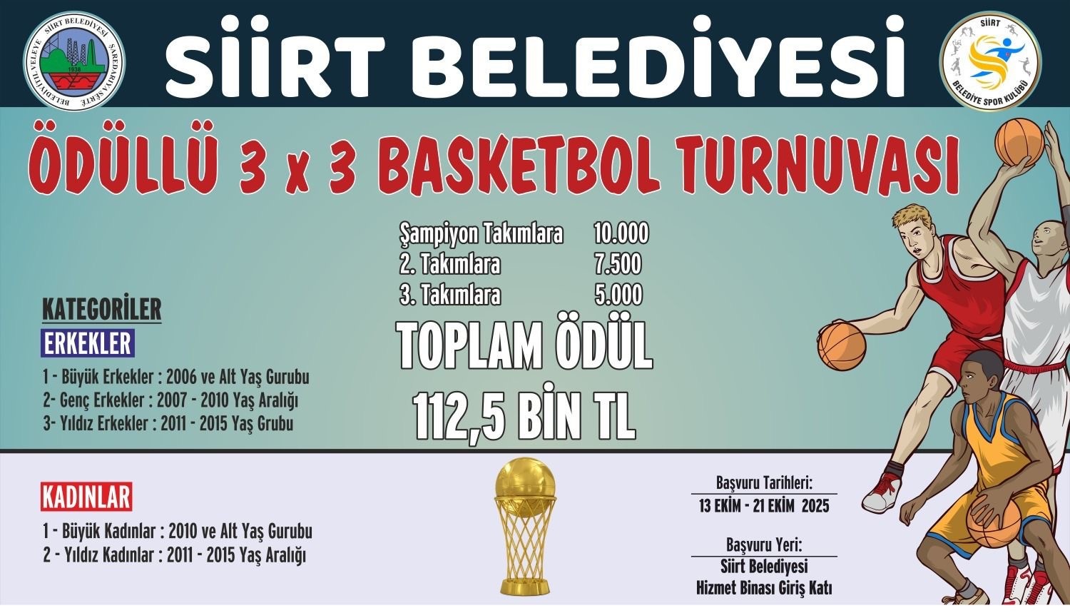 Siirt’te "3x3 Sokak Basketbolu Turnuvası" için geri sayım başladı
