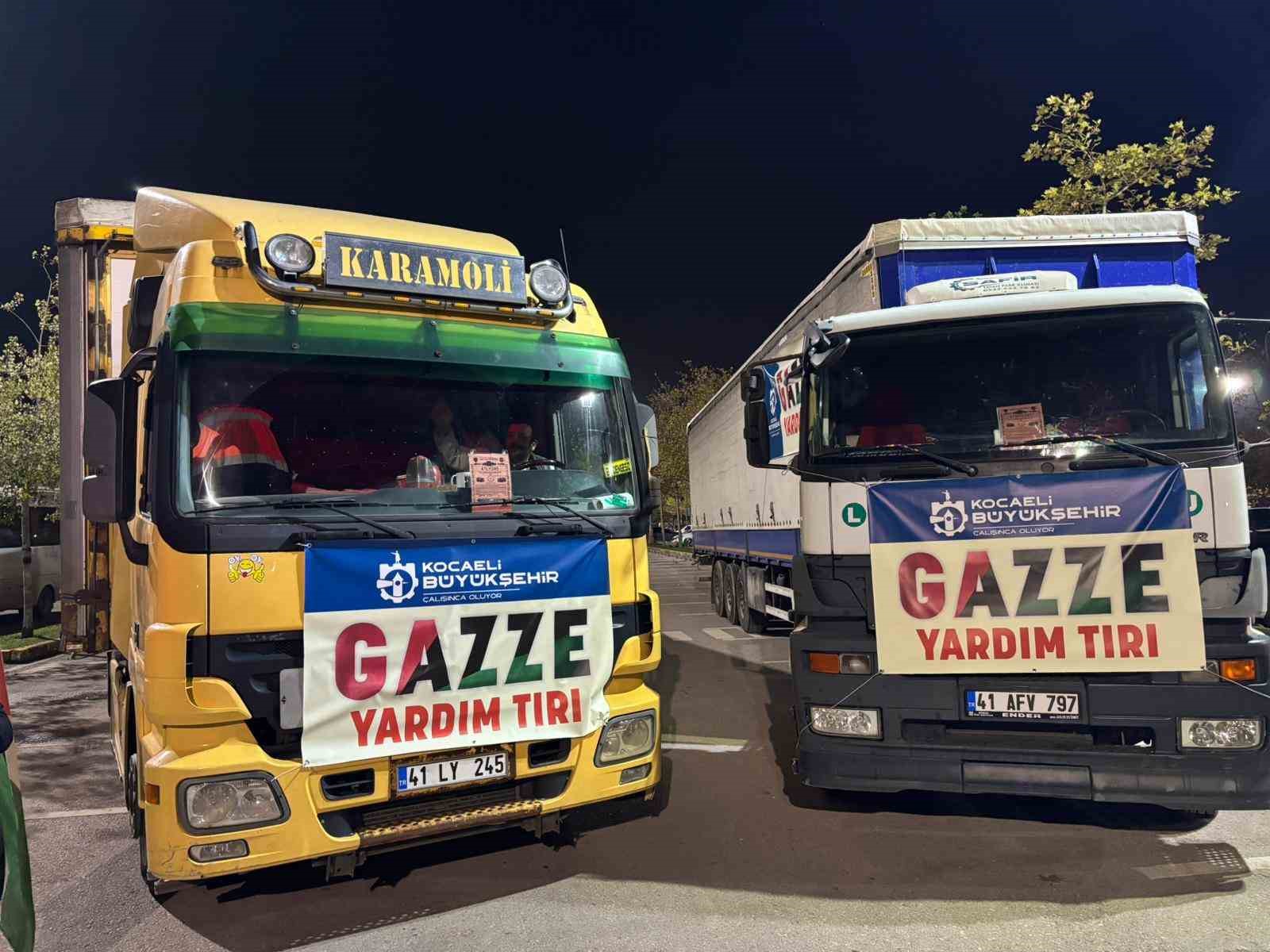 Kocaeli’den yardım tırları Gazze’ye doğru yola çıktı
