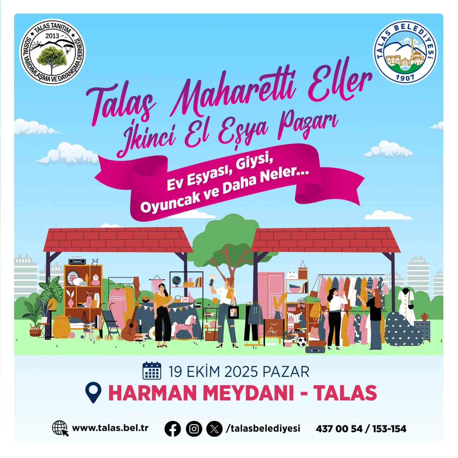 Talas’ta "Maharetli Eller"e yeni soluk: ikinci el eşya pazarı başlıyor