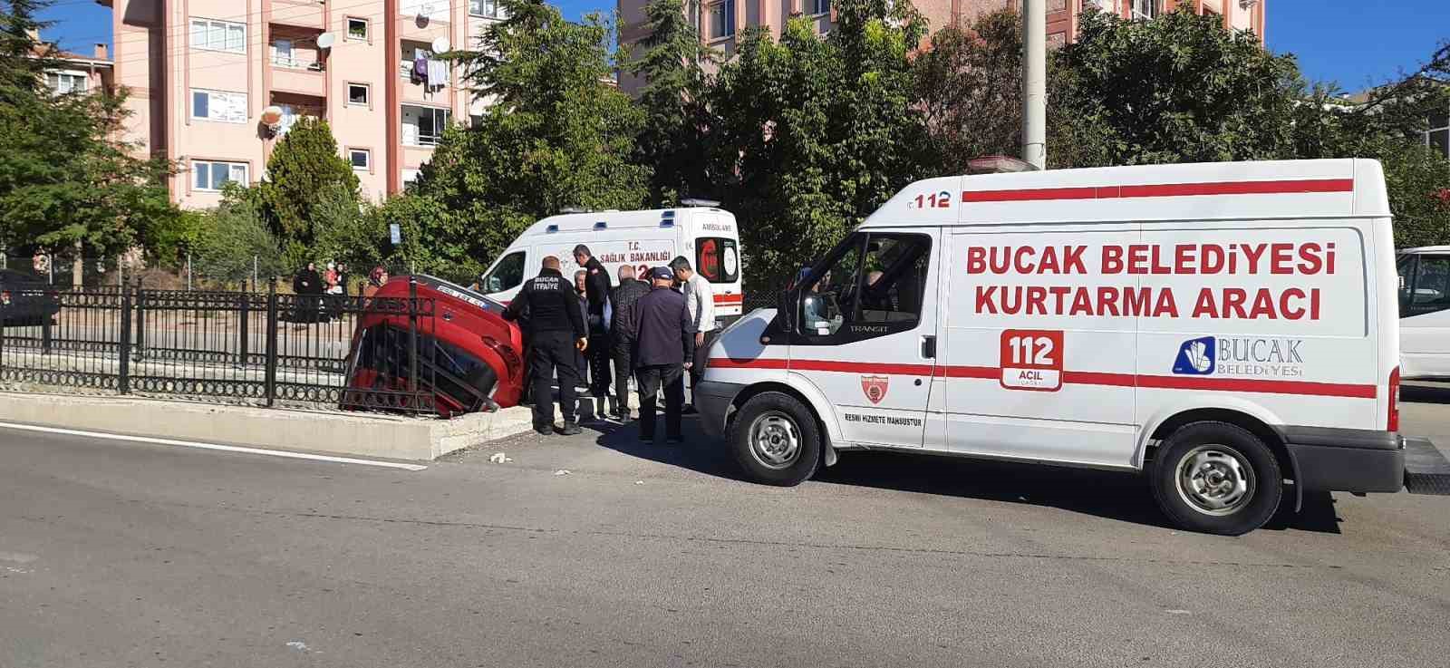 Burdur&rsquo;da otomobil kanala d&uuml;şt&uuml;: 1 yaralı
