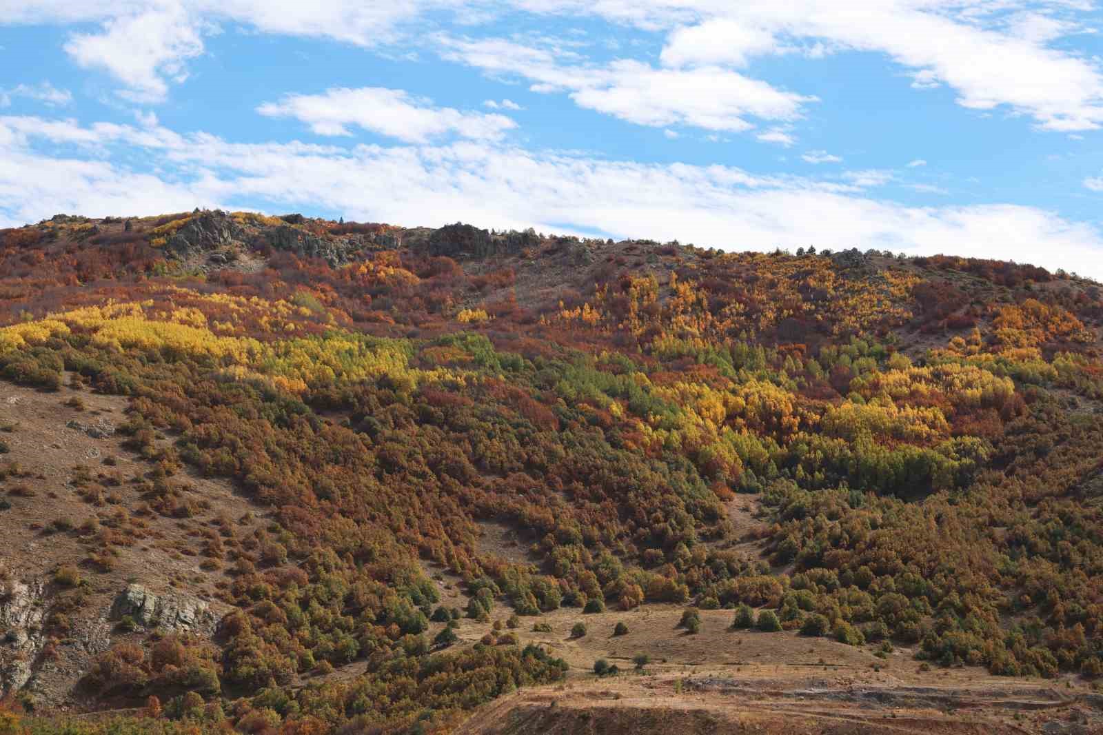 2 bin rakımlı ge&ccedil;itte masalsı g&ouml;r&uuml;nt&uuml;ler oluştu, renk c&uuml;mb&uuml;ş&uuml; dron ile g&ouml;r&uuml;nt&uuml;lendi
