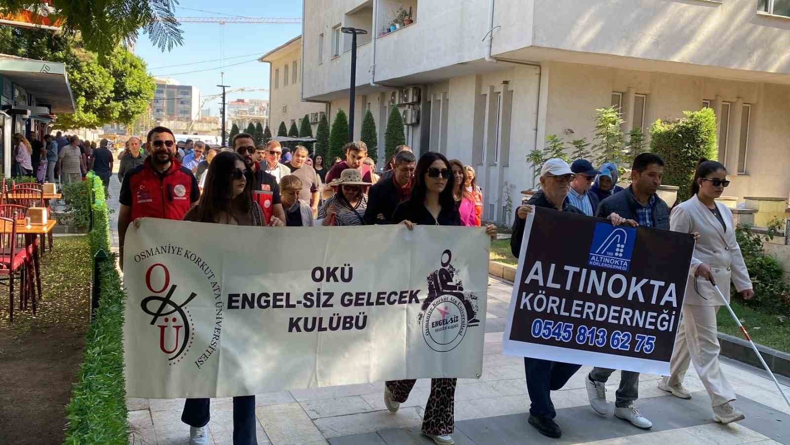 Osmaniye&rsquo;de &rsquo;Beyaz Baston G&ouml;rme Engelliler G&uuml;n&uuml;&rsquo;nde farkındalık y&uuml;r&uuml;y&uuml;ş&uuml; d&uuml;zenlendi
