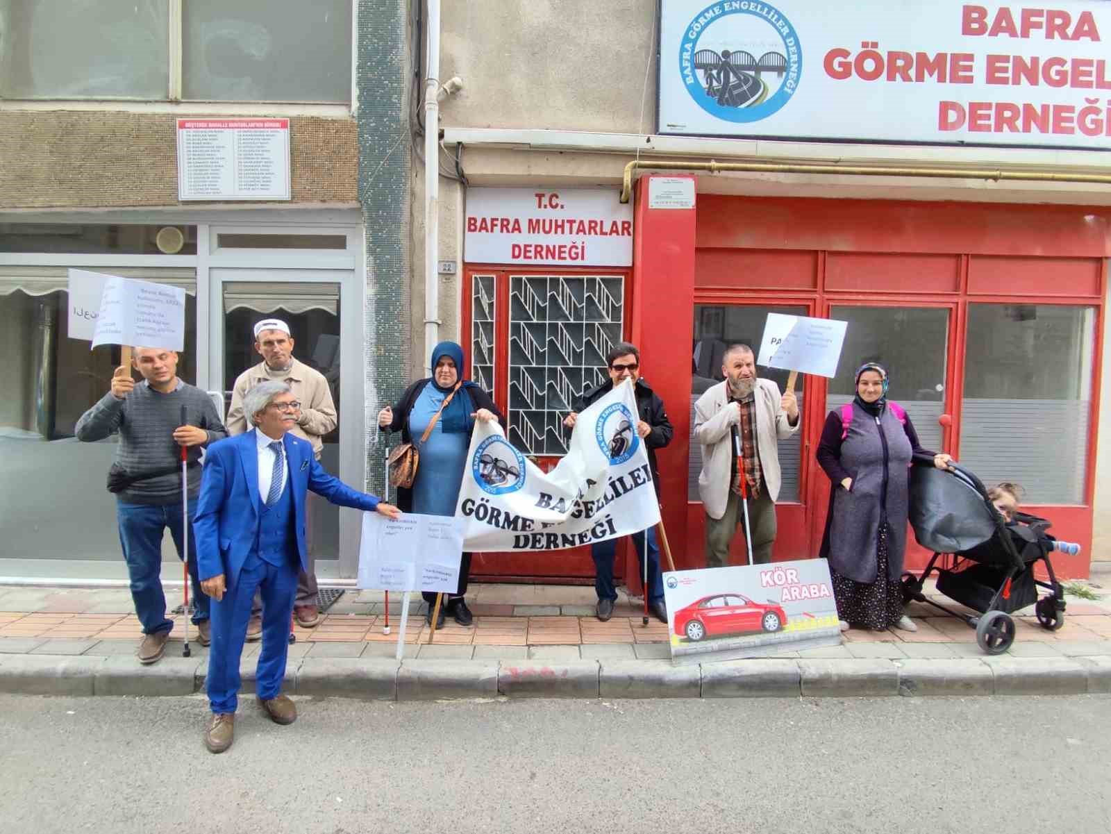 Bafra&rsquo;da g&ouml;rme engellilerden farkındalık y&uuml;r&uuml;y&uuml;ş&uuml;
